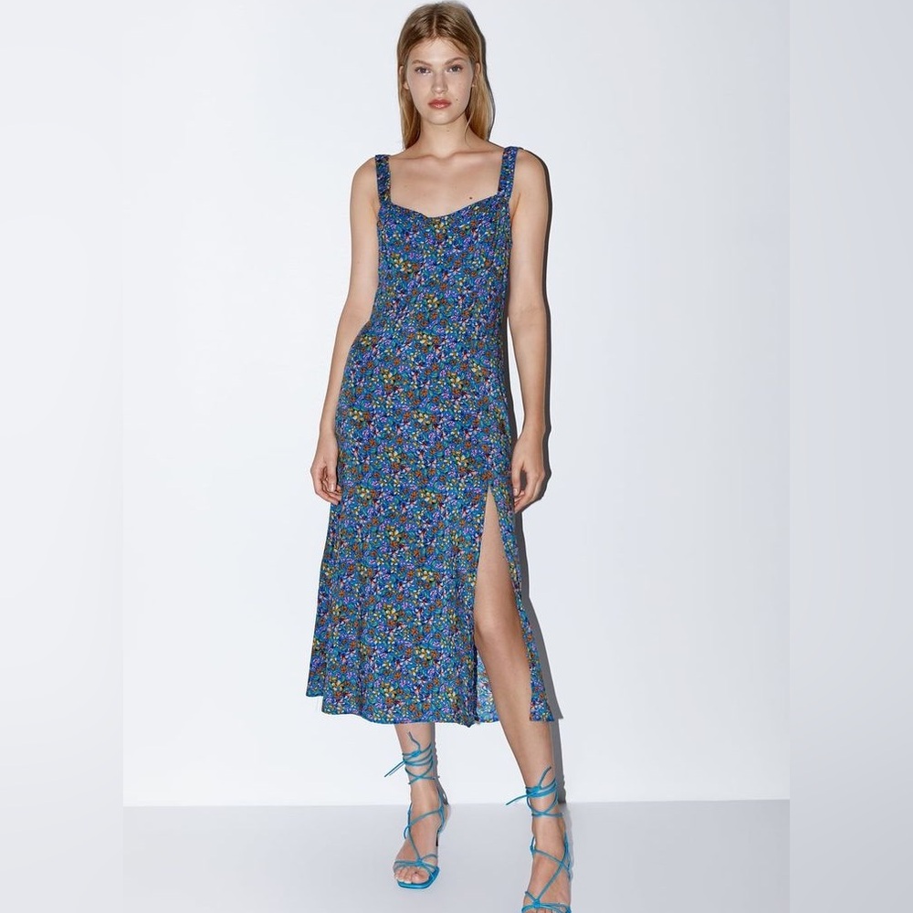 Zara Blue Floral Dress